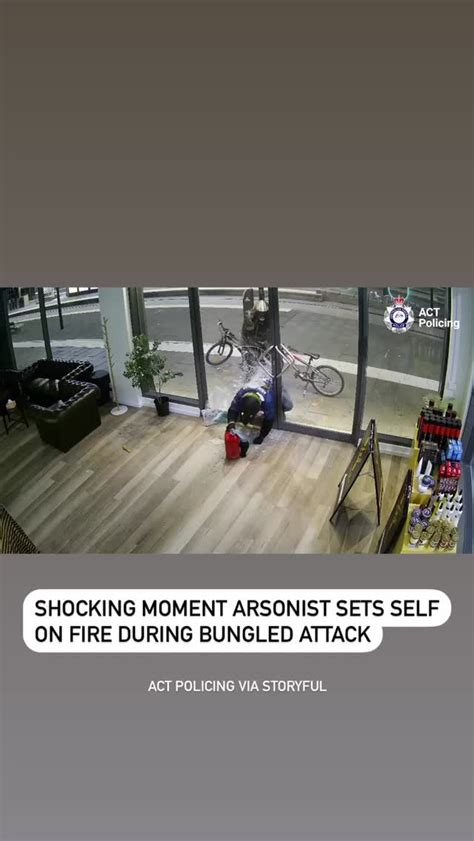 Arsonists set themselves on fire as they target shop .